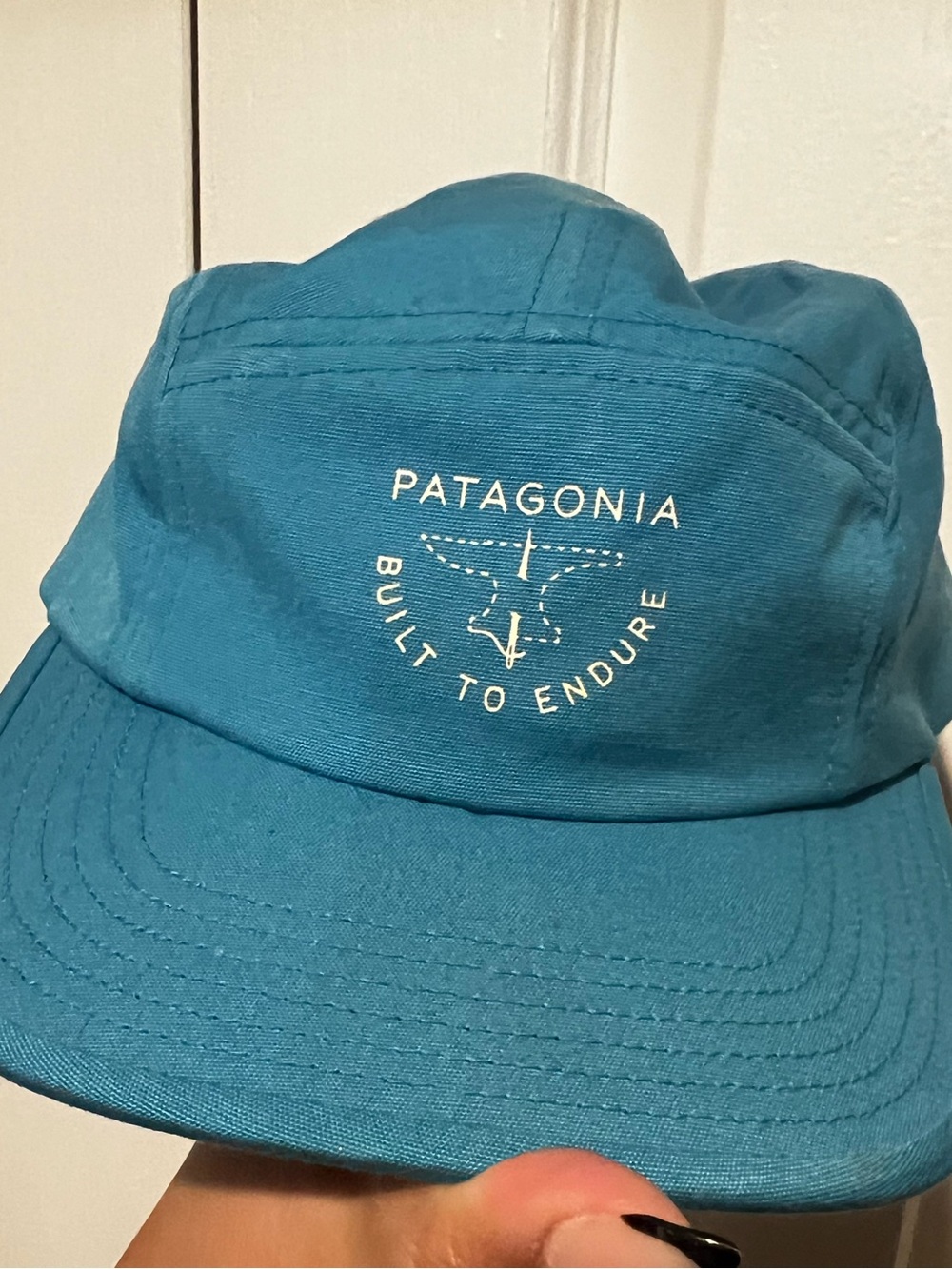 Patagonia Teal Blue Five-Panel Cap with Embroidered Logo